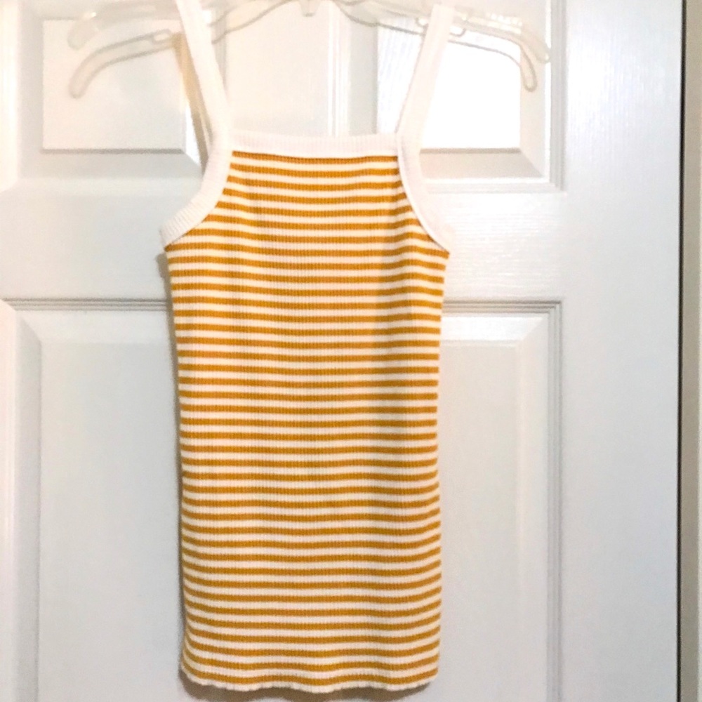 OLD NAVY tank top yellow/white (never worn)